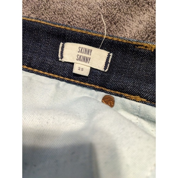 Madewell High Rise Skinny Jeans Dark Wash Denim Classic Style Size 26 - Picture 4 of 10